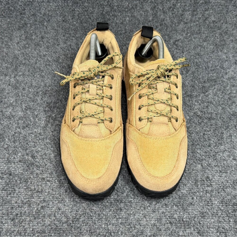 Bike Vintage Hiking Shoe Womens Size 8 Tan Canvas Burlap Suede Low Lace Athletic - Picture 3 of 12